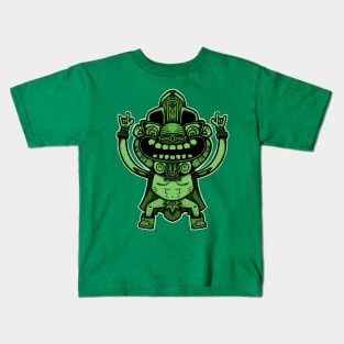 aztec warrior green Kids T-Shirt